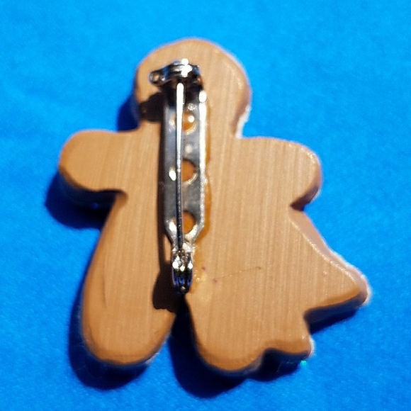 Gingerbread Man Winter Holiday Pin Brooch - Picture 2 of 4